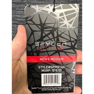 Spyder Hoodie Adult Medium Grey Raglan Sleeve Activewear Active Shirt Mens NEW